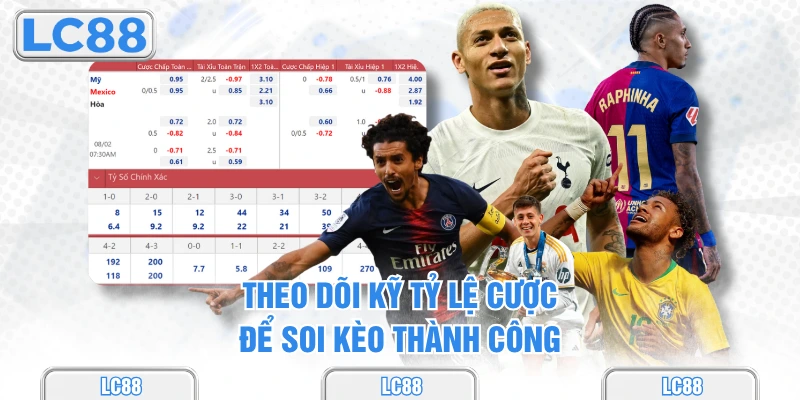 Theo dõi kỹ tỷ lệ cược để soi kèo thành công
